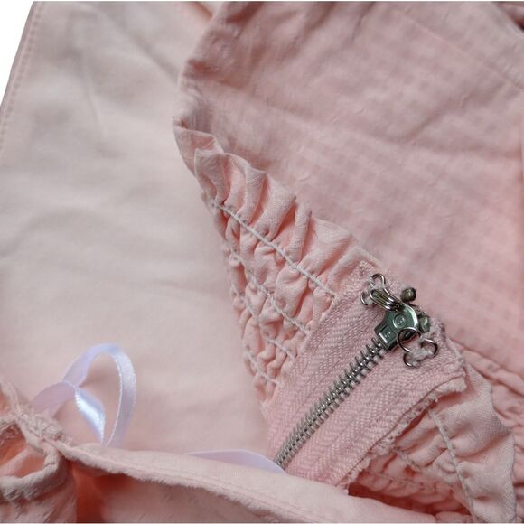 NWT REVOLVE by The Way Off The Shoulder Gingham Boned Crop w/tie in Light Pink - Picture 9 of 11